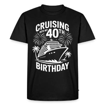 40 Anniversaire Croisière Croisière Mer - T-shirt Premium bio Homme - noir - Devant - Nico (187cm)