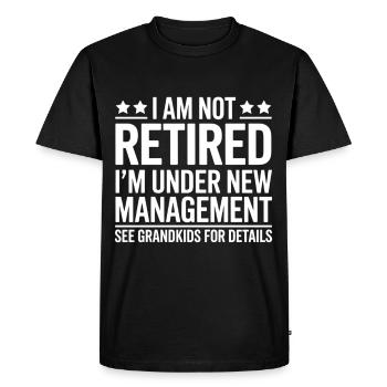 Funny Retirement Saying Grandson - Men's Premium Organic T-Shirt - black - Front - Nico (187cm)