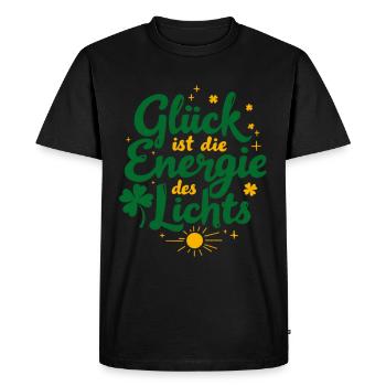 Happiness Energy Light - Men's Premium Organic T-Shirt - black - Front - Nico (187cm)