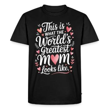 Mom Saying Love Mom Funny Mom - Men's Premium Organic T-Shirt - black - Front - Nico (187cm)