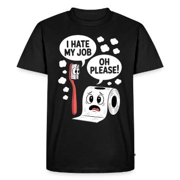 Sarcastic Bath Saying Funny Humor - Men's Premium Organic T-Shirt - black - Front - Nico (187cm)