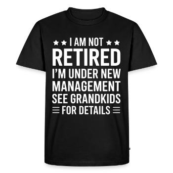 Grand-père à temps plein disant grand-père à la retraite - T-shirt Premium bio Homme - noir - Devant - Nico (187cm)
