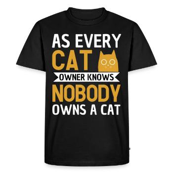 Drôle de propriétaire de chat disant Humour de chat - T-shirt Premium bio Homme - noir - Devant - Nico (187cm)