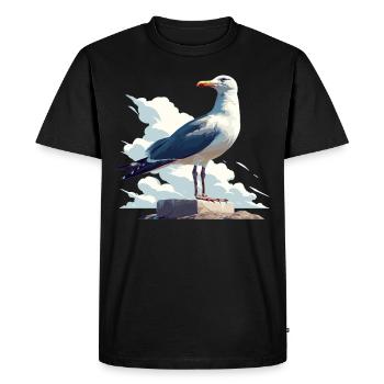Mouettes Mouette - T-shirt Premium bio Homme - noir - Devant - Nico (187cm)