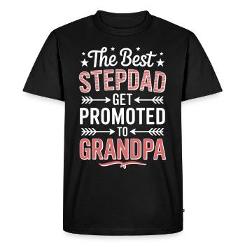 Le beau-père devient grand-père en disant grand-père - T-shirt Premium bio Homme - noir - Devant - Nico (187cm)