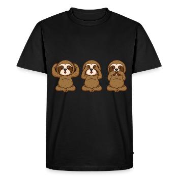 Nicht sehen Nicht hören Nicht sprechen - Männer Premium Bio T-Shirt - Schwarz - Vorne - Nico (187cm)