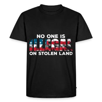 No one is illegal per immigration - Men's Premium Organic T-Shirt - black - Front - Nico (187cm)