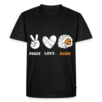Riz du Japon Cuisine préférée - T-shirt Premium bio Homme - noir - Devant - Nico (187cm)