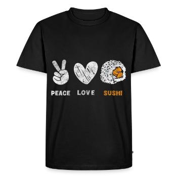 Japon Running Sushi Yummy Nori - T-shirt Premium bio Homme - noir - Devant - Nico (187cm)