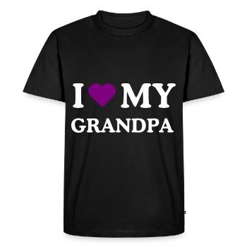 J’adore la conscience de la maladie d’Alzheimer de mon grand-père violet - T-shirt Premium bio Homme - noir - Devant - Nico (187cm)