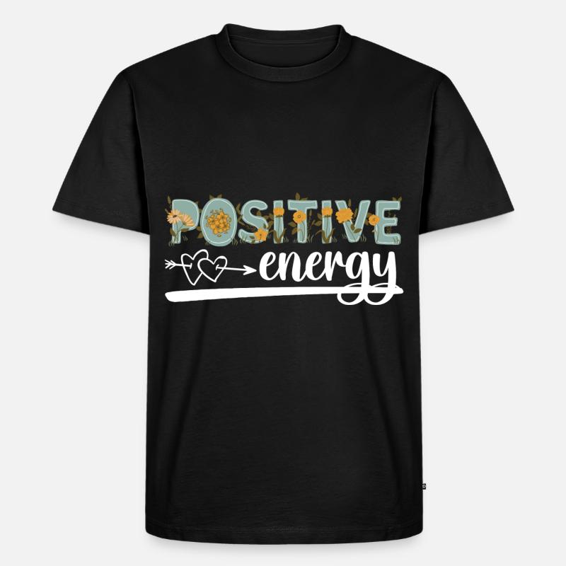 Motivation Optimistisch Stark - Männer Premium Bio T-Shirt - Schwarz