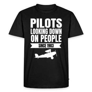 Pilot captain co-pilot gift idea - Men's Premium Organic T-Shirt - black - Front - Nico (187cm)