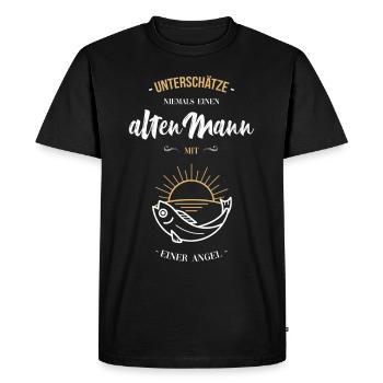 Pêche homme vieux père pension pêcheur grand-père - T-shirt Premium bio Homme - noir - Devant - Nico (187cm)