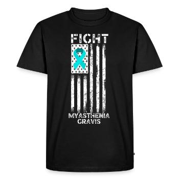 Myasthenia gravis awareness american flag - Men's Premium Organic T-Shirt - black - Front - Nico (187cm)