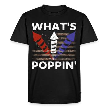 Qu’est-ce que poppin Drôle 4 juillet - T-shirt Premium bio Homme - noir - Devant - Nico (187cm)