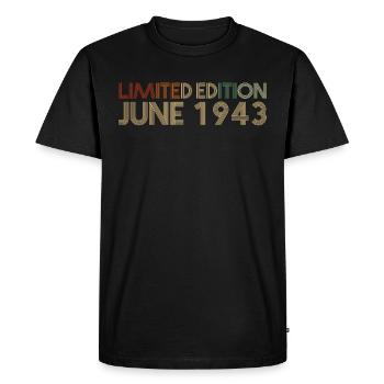 79th birthday June born 1943 Gift idea - Men's Premium Organic T-Shirt - black - Front - Nico (187cm)