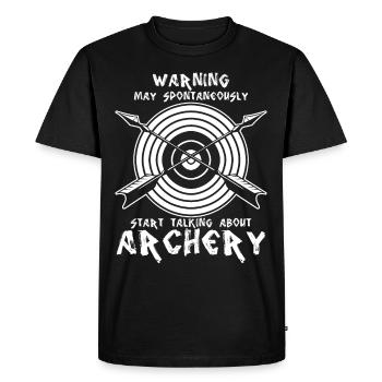 Arc de tir à l’arc 3D Archer Longbow - T-shirt Premium bio Homme - noir - Devant - Nico (187cm)