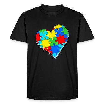 Autisme Cadeau Autiste Asperger TDAH Autisme - T-shirt Premium bio Homme - noir - Devant - Nico (187cm)