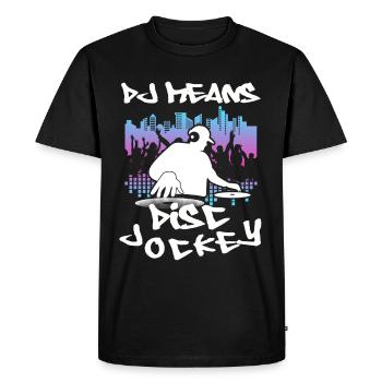 DJ Gift Music Disc Jockey Disco Techno Rave - Men's Premium Organic T-Shirt - black - Front - Nico (187cm)