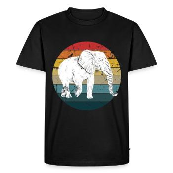 Éléphant - T-shirt Premium bio Homme - noir - Devant - Nico (187cm)