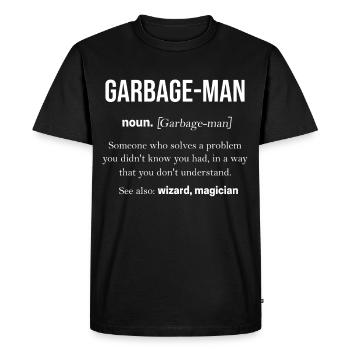 Camion à ordures Poubelles Déchets Déchets - T-shirt Premium bio Homme - noir - Devant - Nico (187cm)