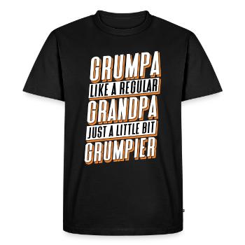 Grumpa Mürrischer Vieil homme Grand-père retraité - T-shirt Premium bio Homme - noir - Devant - Nico (187cm)