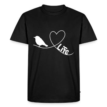 Bird Watching Motif for Birders Birds Love Life - Men's Premium Organic T-Shirt - black - Front - Nico (187cm)