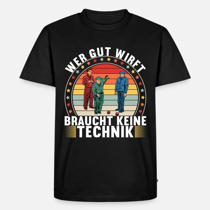Boule Petanque - Männer Premium Bio T-Shirt - Schwarz