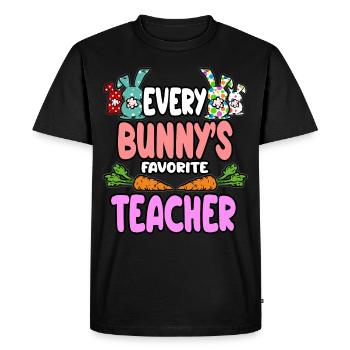 Le professeur préféré de chaque lapin - T-shirt Premium bio Homme - noir - Devant - Nico (187cm)
