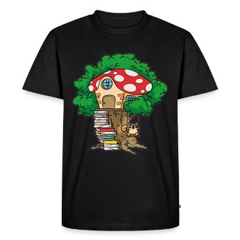 Cozy Tree Cottage Toad Tree Fort House - T-shirt Premium bio Homme - noir - Devant - Nico (187cm)