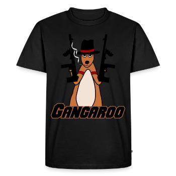 Kangaroo with weapons Kangaroos - Men's Premium Organic T-Shirt - black - Front - Nico (187cm)
