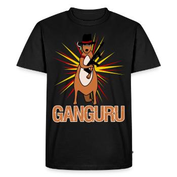 Kangourou avec pistolet Kangourous - T-shirt Premium bio Homme - noir - Devant - Nico (187cm)
