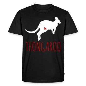 Kangourou Thoung Kangourous - T-shirt Premium bio Homme - noir - Devant - Nico (187cm)