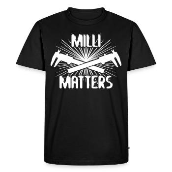 Machinists Measuring sliders Millimeter Turner - Men's Premium Organic T-Shirt - black - Front - Nico (187cm)