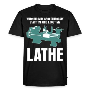 Machining Lathe Lathe Lathe - Men's Premium Organic T-Shirt - black - Front - Nico (187cm)