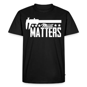 Machinists Measuring slide millimeter milling cutters - Men's Premium Organic T-Shirt - black - Front - Nico (187cm)