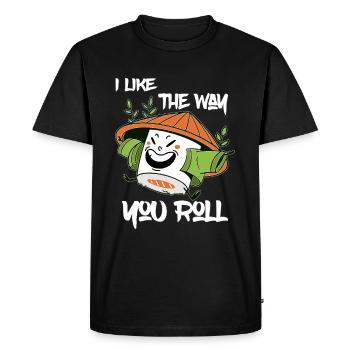 J’aime la façon dont vous roulez - Happy Sushi - T-shirt Premium bio Homme - noir - Devant - Nico (187cm)