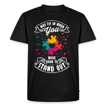 Autisme Cadeau Autiste Asperger TDAH Autisme - T-shirt Premium bio Homme - noir - Devant - Nico (187cm)