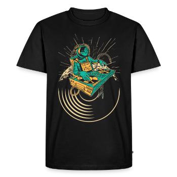 DJ Tshirt pour Party Disc Jockey Rave Techno Mixer - T-shirt Premium bio Homme - noir - Devant - Nico (187cm)