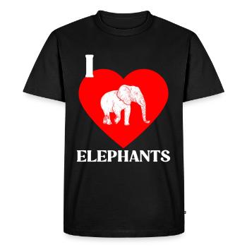 Éléphant - T-shirt Premium bio Homme - noir - Devant - Nico (187cm)