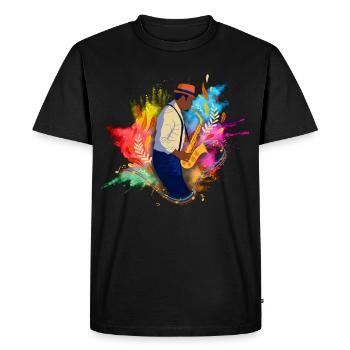 Jazz Gift Saxophone Music Instrument Wind Music - Men's Premium Organic T-Shirt - black - Front - Nico (187cm)