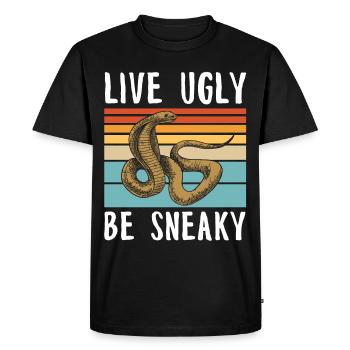 Serpent Venimeux Cobra Reptiles Terrarium Serpent - T-shirt Premium bio Homme - noir - Devant - Nico (187cm)