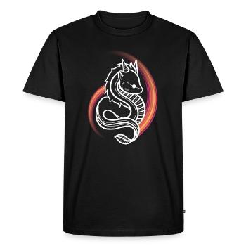 Dragon mignon kawaii arc-en-ciel - T-shirt Premium bio Homme - noir - Devant - Nico (187cm)