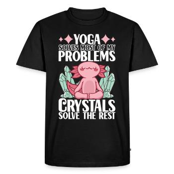 Yoga Yogi Relax - T-shirt Premium bio Homme - noir - Devant - Nico (187cm)