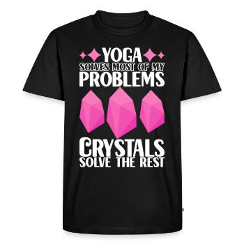 Yoga Yogi Relax - T-shirt Premium bio Homme - noir - Devant - Nico (187cm)