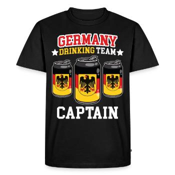 Captain of the German drinking team - Men's Premium Organic T-Shirt - black - Front - Nico (187cm)