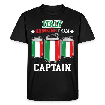 Captain of the Italian drinking team - Men's Premium Organic T-Shirt - black - Front - Nico (187cm)