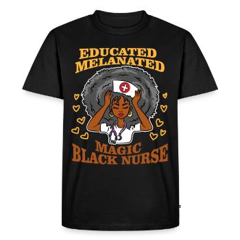 Educated Melanierte magical black - Men's Premium Organic T-Shirt - black - Front - Nico (187cm)
