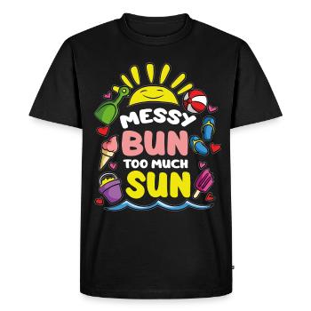 Bun en désordre Trop de soleil - T-shirt Premium bio Homme - noir - Devant - Nico (187cm)