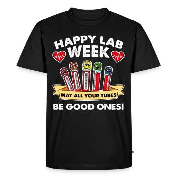 Happy Lab Week - Men's Premium Organic T-Shirt - black - Front - Nico (187cm)